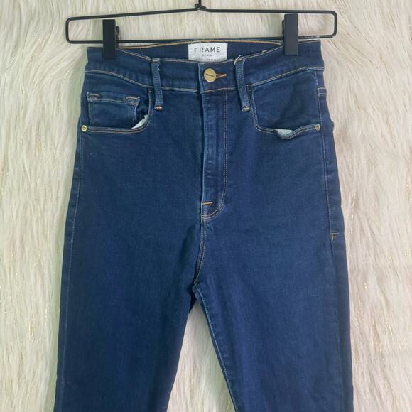 Frame Denim Womens Ali High Rise Cigarette Dark Wash Jeans Stretch 27 - Picture 2 of 9